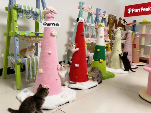 PurrPeak® Feline Sky Citadel: Multi-Level Cat Tree with Scratching Posts, Cuddly Nooks & Sunny Perches – Your Cat’s Ultimate Climb, Scratch & Snooze Kingdom